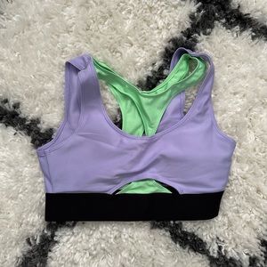 COPY - Alo Airlift Cutaway Bra - Violet/Lime/Black